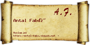 Antal Fabó névjegykártya